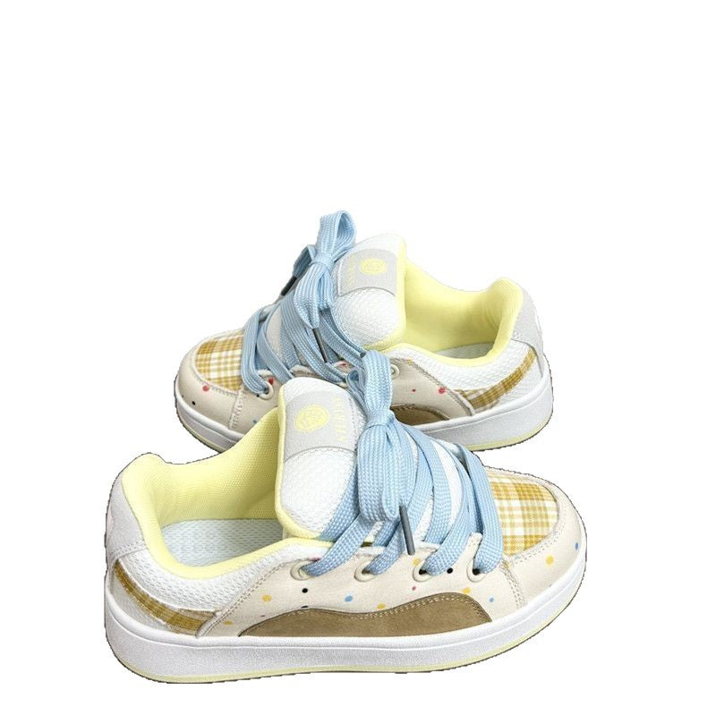 Damen Sportliche Sneakers mit innovativem Plaid-Design EB