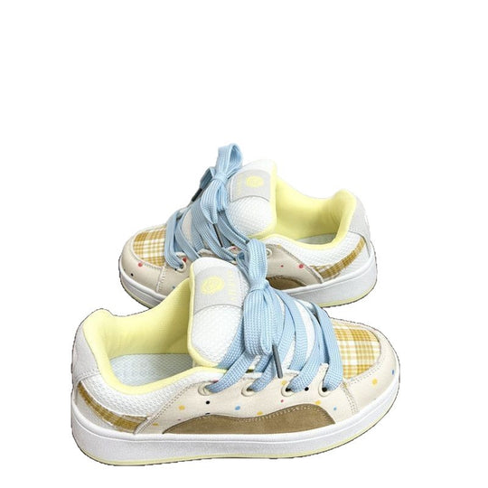 Damen Sportliche Sneakers mit innovativem Plaid-Design EB