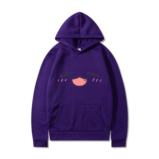 Damen Kapuzenpullover mit fröhlichem Cartoon-Gesicht und bequemer Passform EB