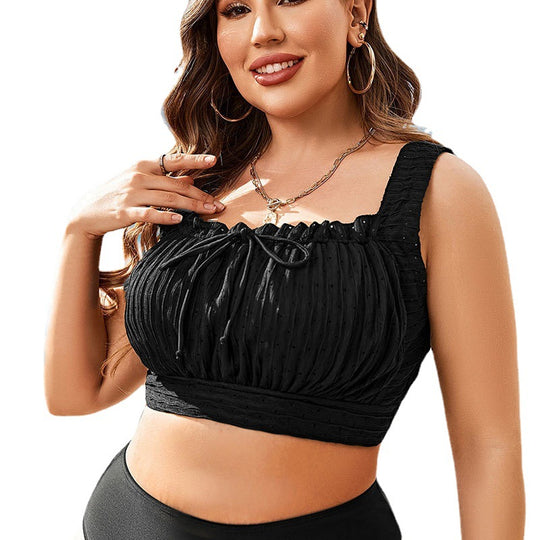 Damen Cropped Bikini-Oberteil mit Rüschendetail EB