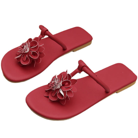 Damen Elegante Sandalen mit kunstvollem Blumen-Design EB