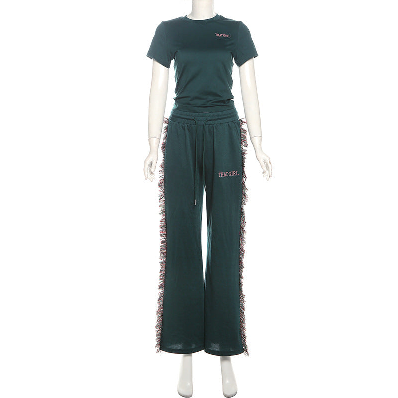 Damen Freizeitanzug mit fransigen Details EB