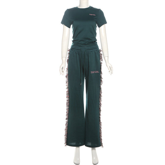 Damen Freizeitanzug mit fransigen Details EB