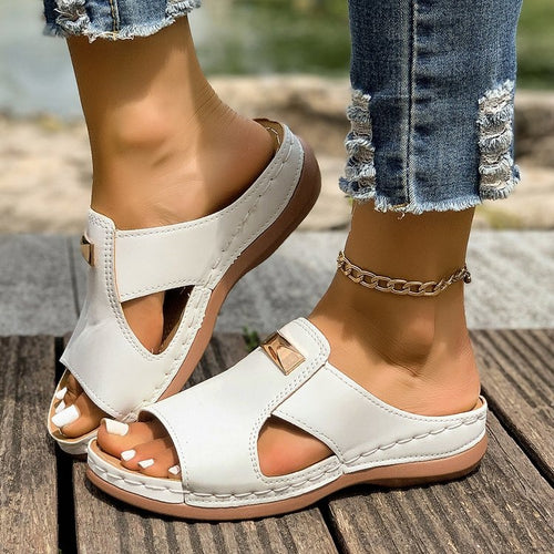 Damen Modische Slipper mit elegantem Riemendetail EB