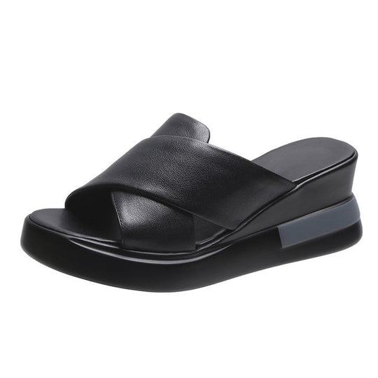 Damen Wedge-Pantoletten mit komfortablem Fußbett und elegantem Riemendesign EB