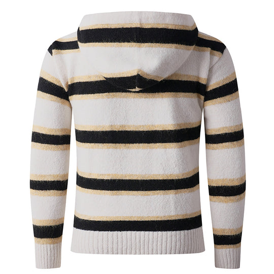Damen Kapuzenpullover mit strukturierter Oberfläche und modernen Streifen EB