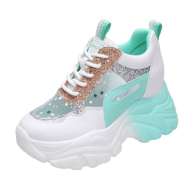 Damen Sneaker mit trendigem Glitter-Design und bequemer dämpfender Sohle EB