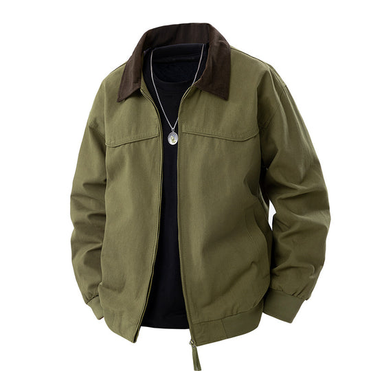 Herren leichte Utility-Jacke mit Stehkragen und praktischen Taschen EB