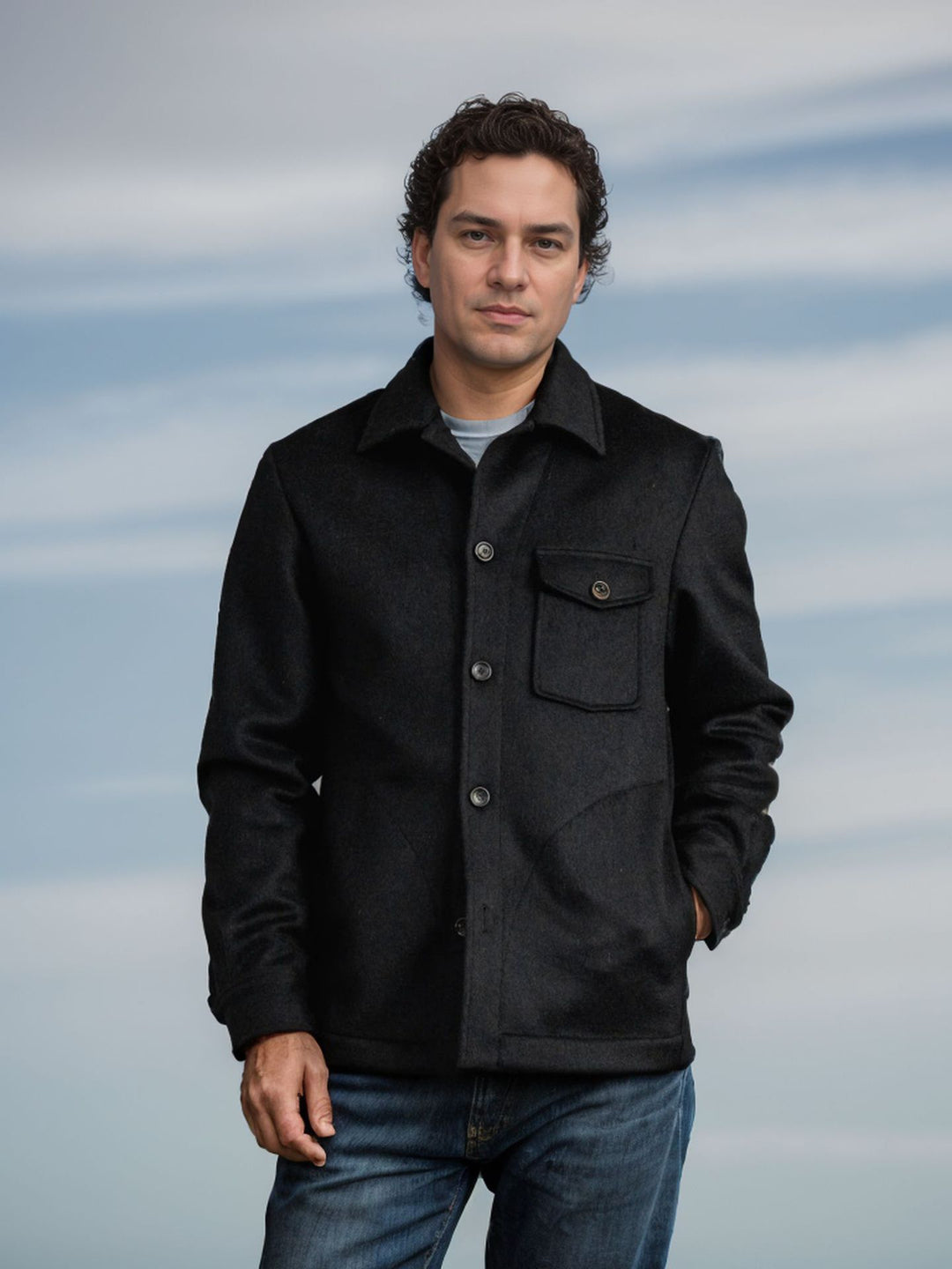 Herren Wolljacke mit praktischen Taschen EB