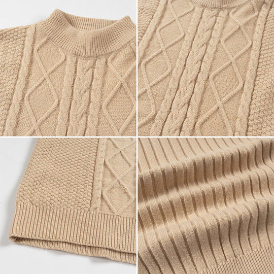 Herren Strickpullover mit strukturiertem Design und hohem Kragen EB