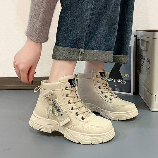 Damen hochformatige Sneakers mit stabiler Gummisohle und atmungsaktiver Innenpolsterung EB