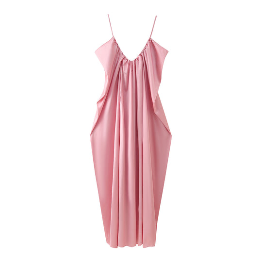 Damen Maxikleid mit legerem Schnitt und raffinierten Drapierungen EB