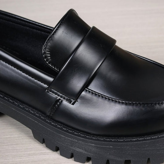 Damen  robuste Plateau-Loafer mit profilierter Traktorsohle und gepolstertem Komfortfußbett EB