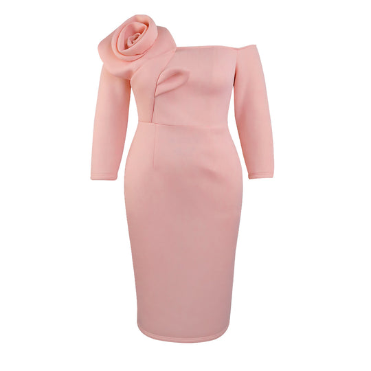 Damen Figurbetontes Kleid mit floralen Details EB