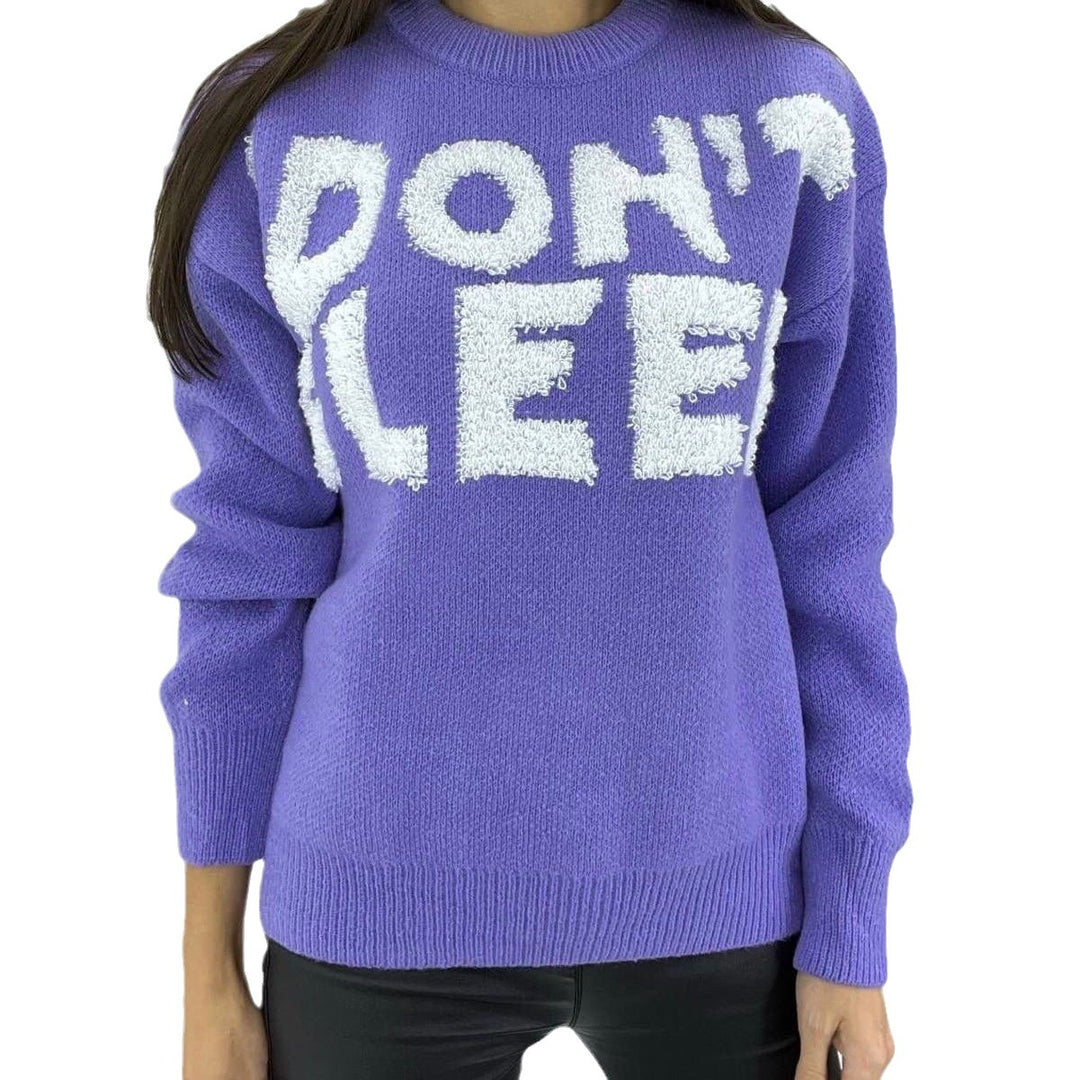 Damen Kuscheliger Statement-Pullover mit Motiv EB