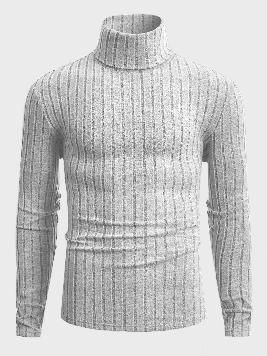 Damen Strickpullover mit hohen Kragen und feiner Rippenstruktur EB