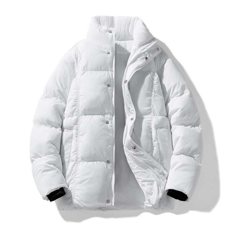 Herren gesteppte Thermoisolierte Winterjacke mit hohem Stehkragen und verdeckter Druckknopfleiste EB