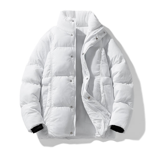Herren gesteppte Thermoisolierte Winterjacke mit hohem Stehkragen und verdeckter Druckknopfleiste EB