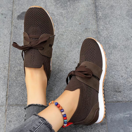 Damen nan leichte Strick-Sneaker mit ergonomischem Memory-Fußbett und rutschfester Profilsohle EB