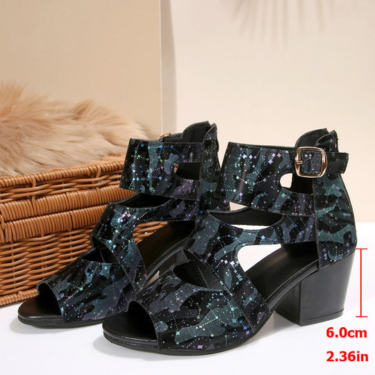 Damen Blockabsatz Sandalen EB