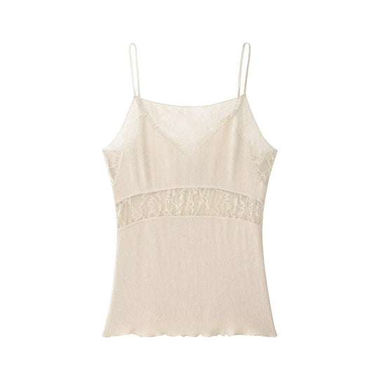 Damen Spitze-Camisole mit raffiniertem Design und verstellbaren Trägern EB