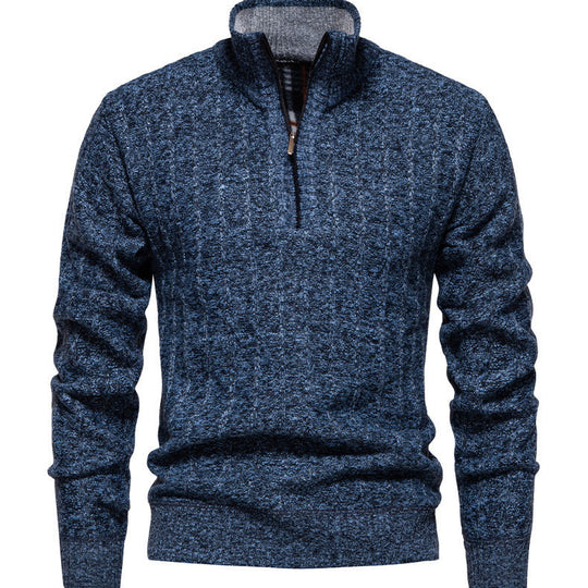 Herren Pullover mit Stehkragen und Zipper EB