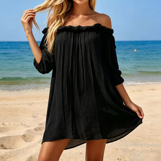 Damen Off-Shoulder Strandkleid EB