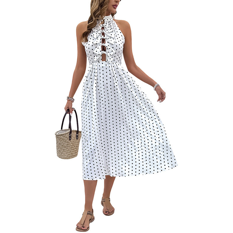 Damen Maxi-Kleid mit verspielten Rüschendetails und elegantem V-Ausschnitt EB