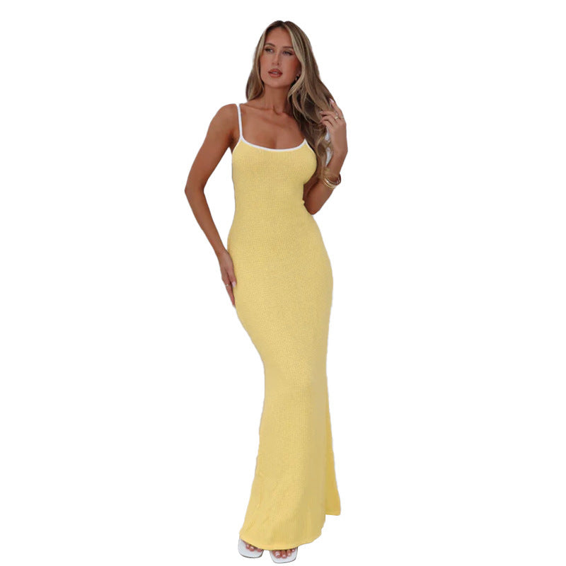 Damen Maxikleid mit feiner Stricktextur und elegantem Schnitt EB