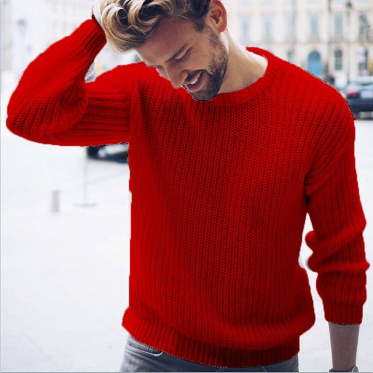 Herren Grobstrickpullover mit modernem Rippenmuster und lässigem Schnitt EB