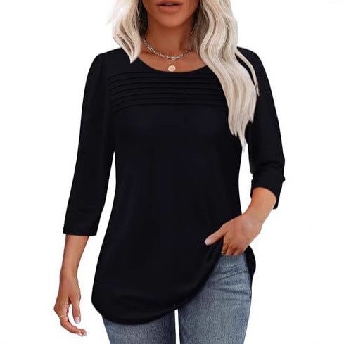 Damen Elegant geschnittenes Oberteil mit gerafften Details EB