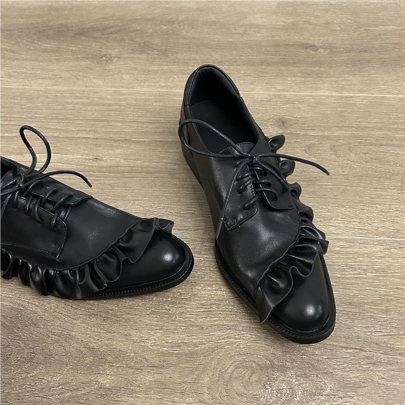 Damen Elegante Schnürschuhe mit Rüschendetail EB