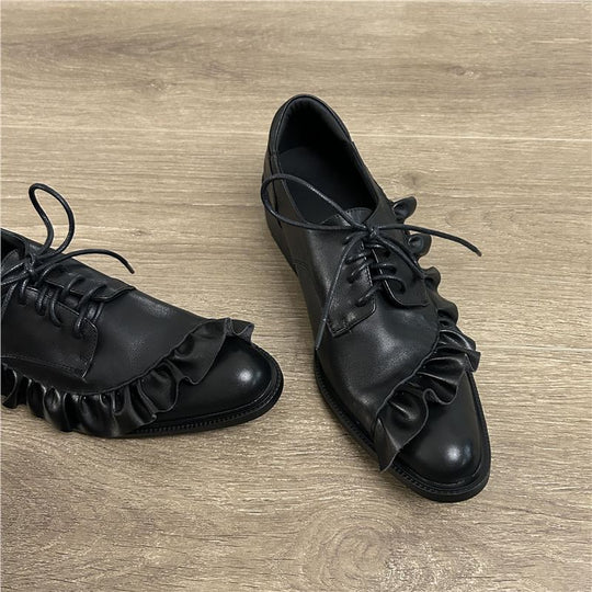 Damen Elegante Schnürschuhe mit Rüschendetail EB