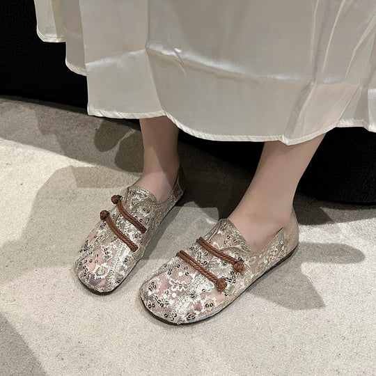 Damen Bequeme Slipper mit schimmerndem Paillettenmuster EB