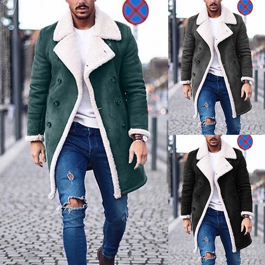 Herren Lammfellmantel mit luxuriösem Teddyfutter EB