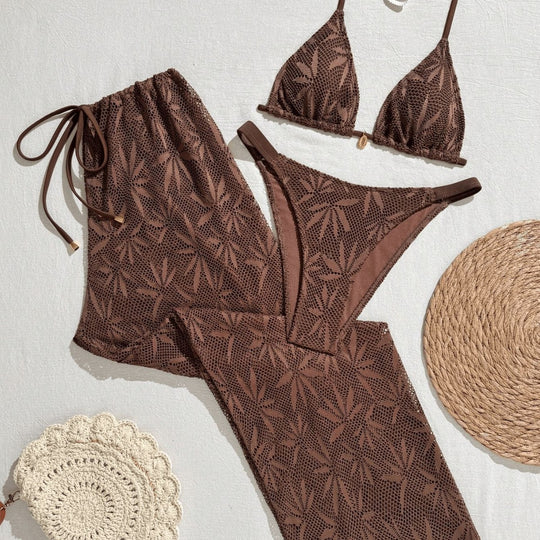 Damen Bikiniset mit modischem Häkelmuster EB