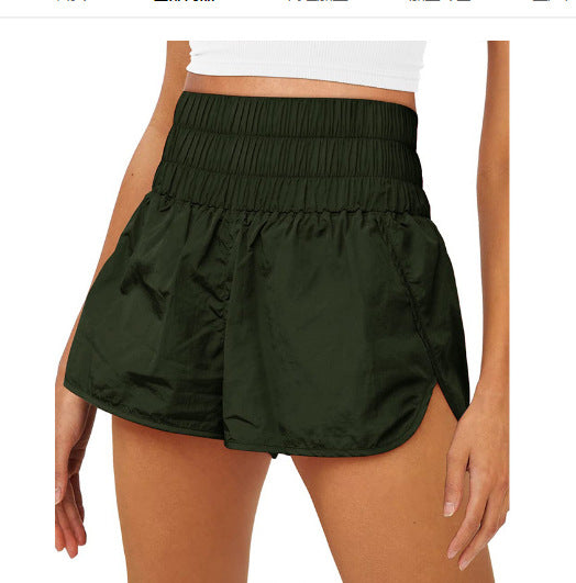 Damen Sportliche Laufshorts mit hohem Taillenbund und elastischem Bündchen EB