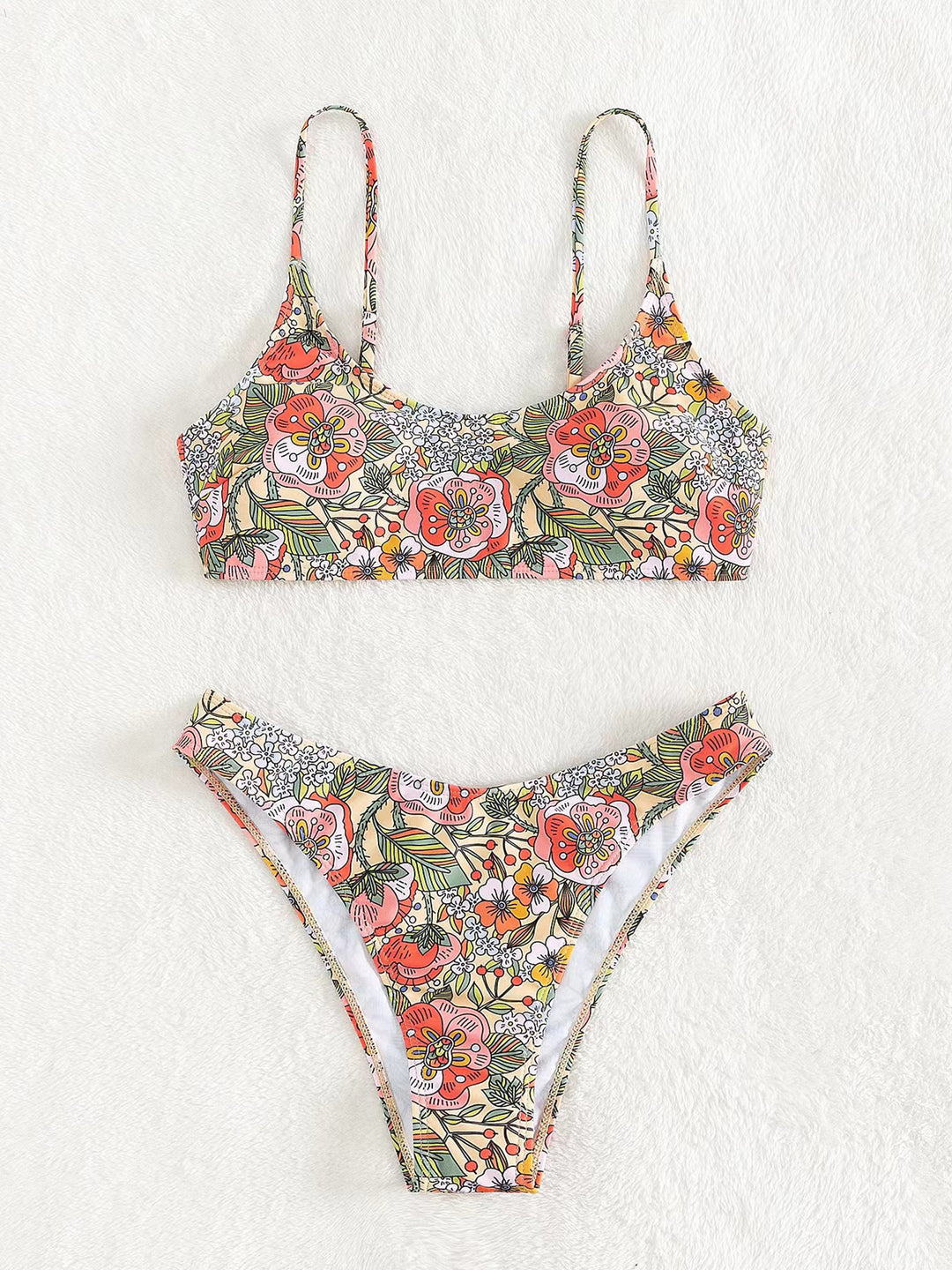 Damen Blumenmuster Bikini-Set EB
