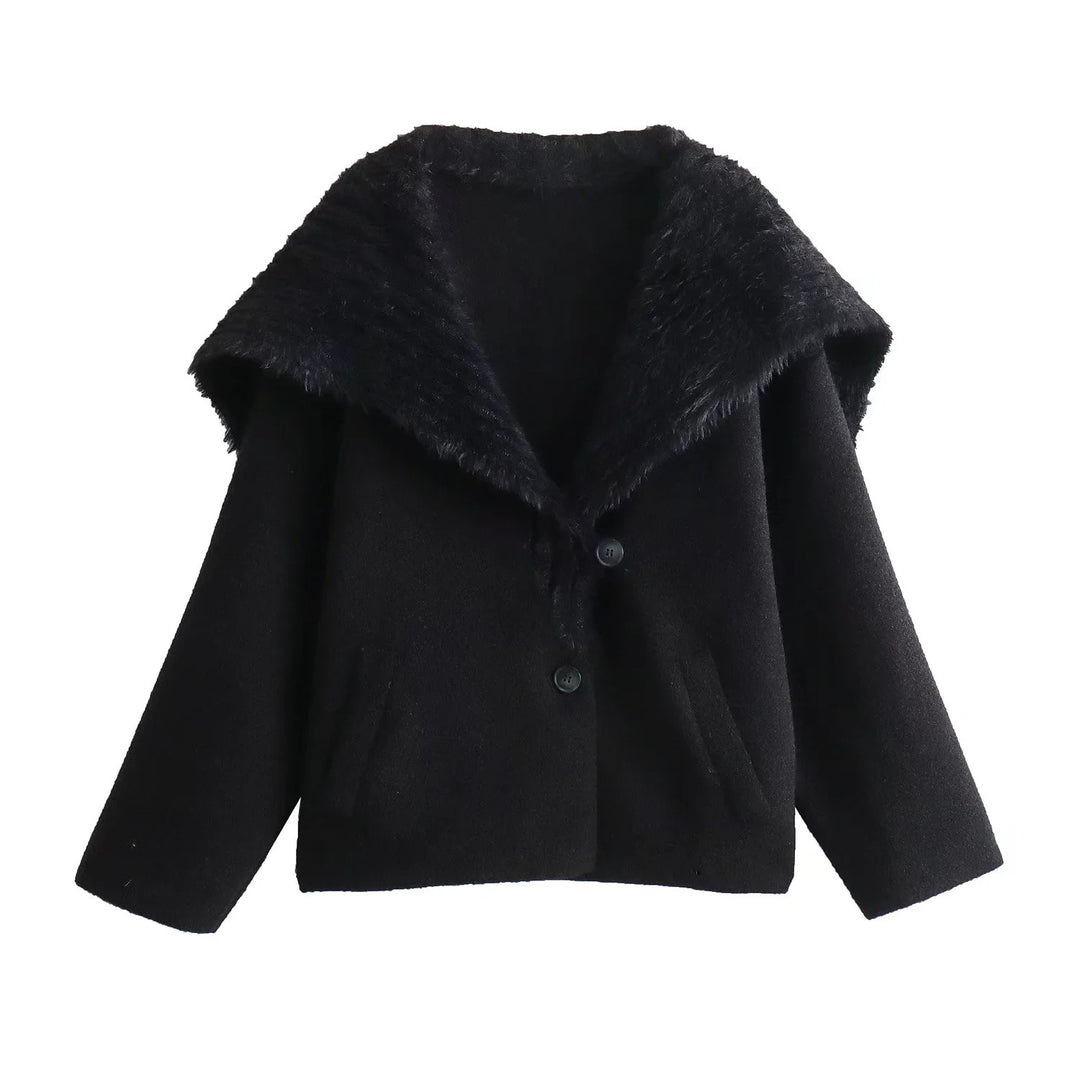 Damen Kuschelige Fleecejacke mit breitem Kragen EB