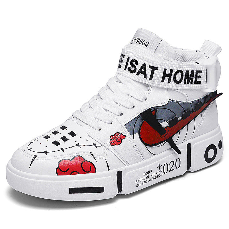 Damen Sportliche High-Top Sneakers mit farbenfrohem Grafikdesign EB
