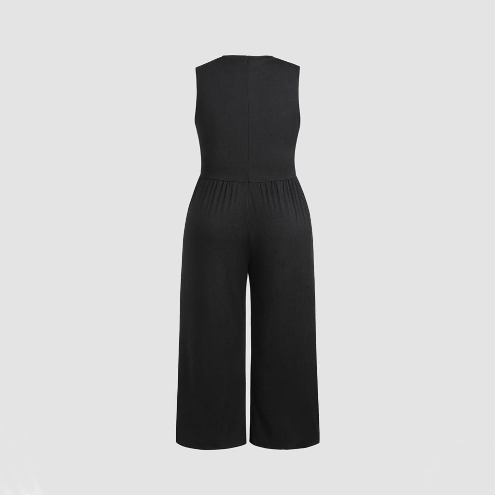 Damen Jumpsuit mit elegantem schulterfreiem Design und praktischen Seitentaschen EB