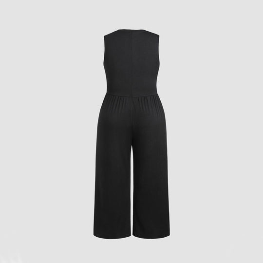 Damen Jumpsuit mit elegantem schulterfreiem Design und praktischen Seitentaschen EB