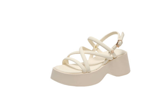 Damen Plateau-Sandalen mit elegantem Riemendesign EB