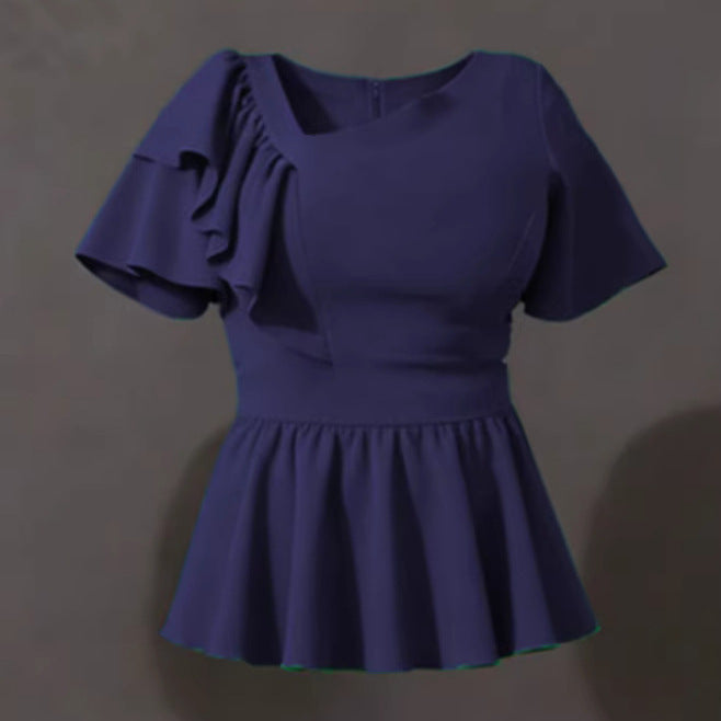 Damen Elegant geschnittene Bluse mit voluminösen Rüschendetails EB
