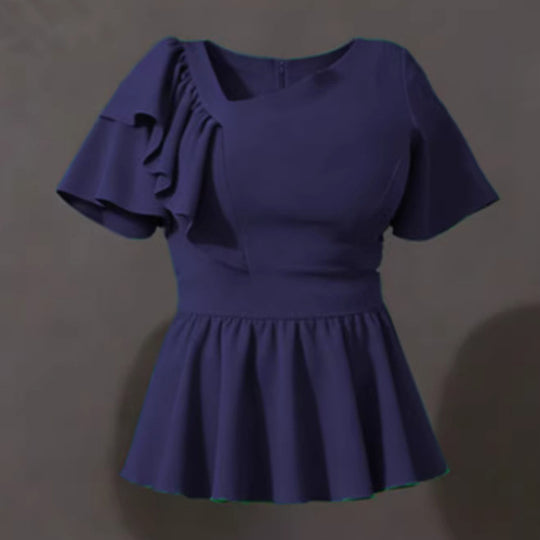 Damen Elegant geschnittene Bluse mit voluminösen Rüschendetails EB