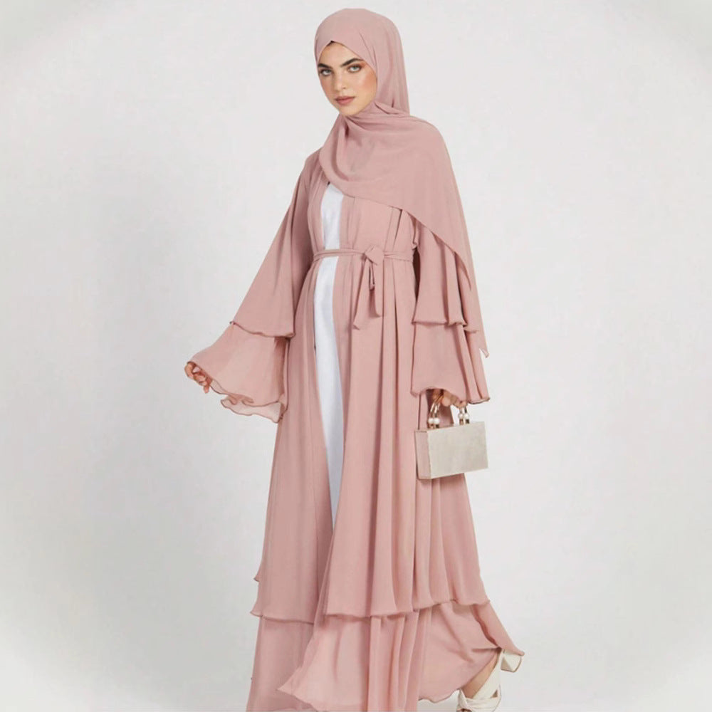 Damen Elegante und fließende lange Kaftan mit offenen Ärmeln EB