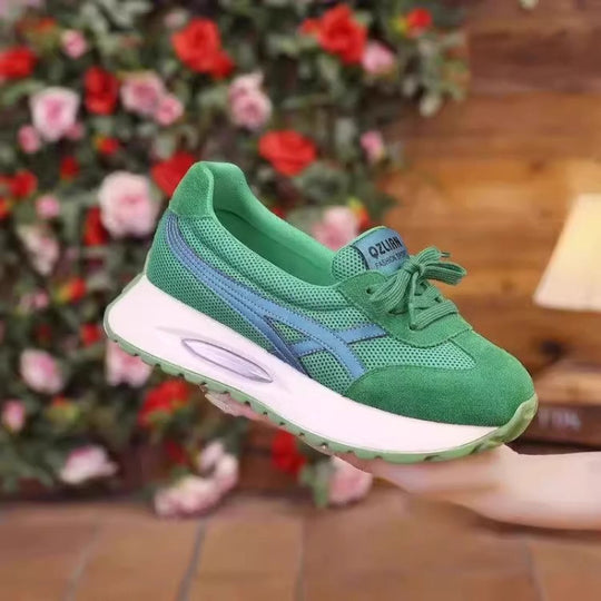Damen Sportliche Sneaker mit atmungsaktiver Mesh-Oberfläche und gepolstertem Komfortfußbett EB