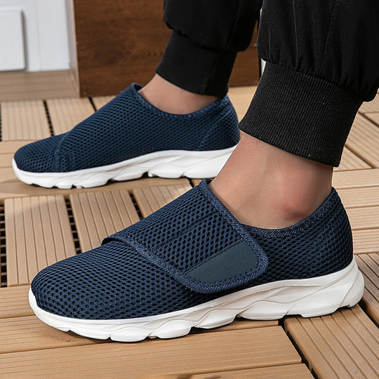 Damen atmungsaktive Slip-On Sneakers mit praktischem Klettverschluss EB