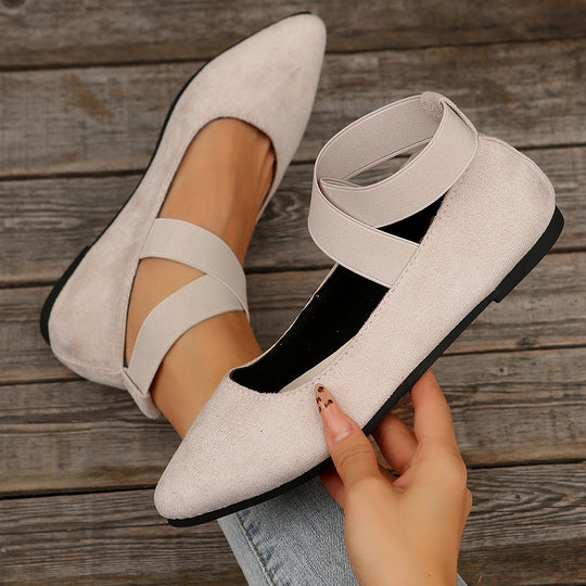 Damen elegante Ballerinas mit modischem Riemendesign EB