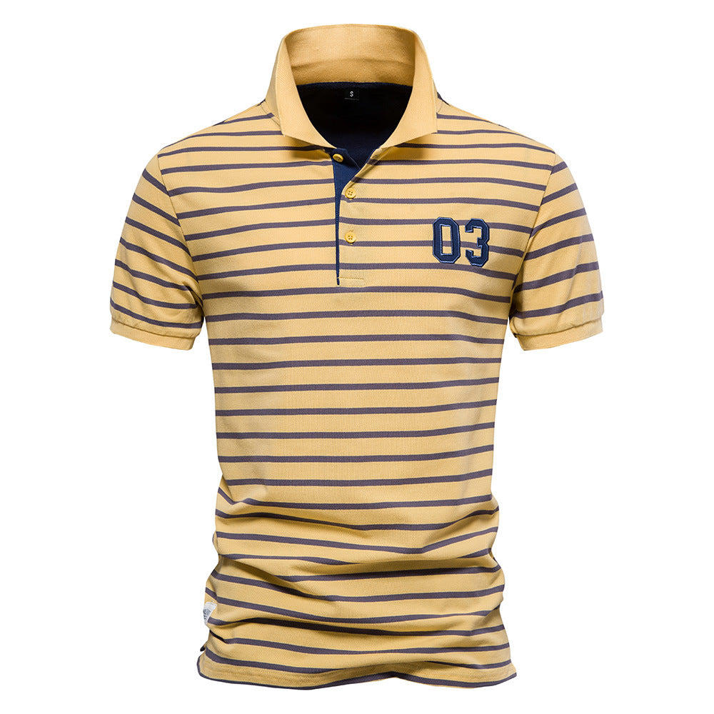 Herren Polo-Shirt mit modischem Streifenmuster und bequemem Schnitt EB